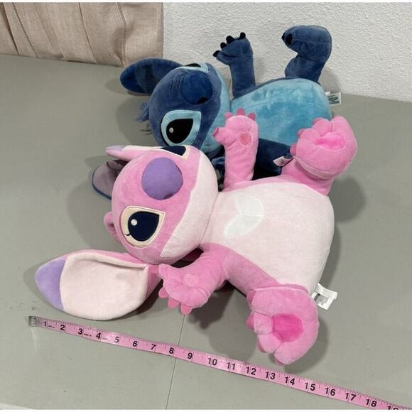 14" DISNEY STORE EXCLUSIVE LILO & STITCH STITCH AND ANGEL PINK LOT OF 2 PLUSH - Picture 8 of 8
